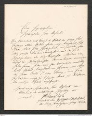 Nachlass Franz Steindachner, Brief von Erzherzogin Marie Valerie Schmalhofer an Franz Steindachner, Inv.Nr. 327.01, Seite 1